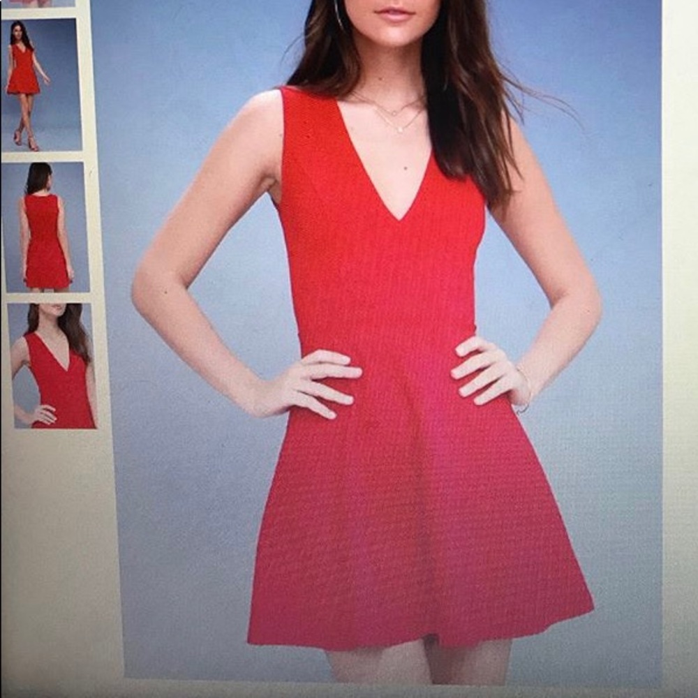 red v neck skater dress new from LULU’S
